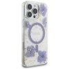 Etui Guess Resin Flowers MagSafe do      iPhone 16 Pro fioletowy